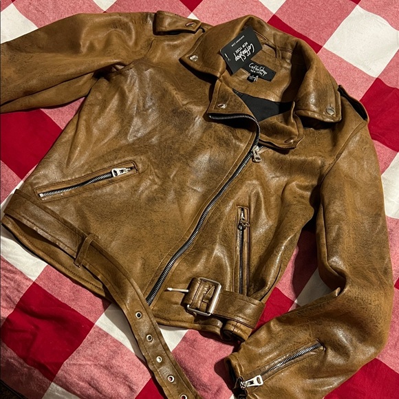 CoffeeShop Jackets & Blazers - Coffee Shop Pleather Jacket NWT 🥰